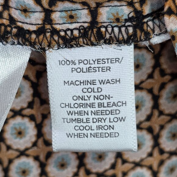 Womens Ann Taylor Loft Geometric Print Blouse Button Down 100% Polyester Size M - Picture 3 of 7